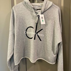 Calvin Klein crop top sweatshirt with hoodie